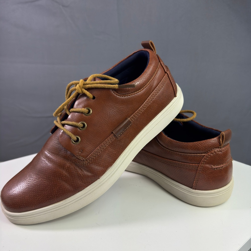 Ashford Hayes Dozer-Y Sneakers Mens 5 Brown Faux Leather Low Top Lace Up Shoes